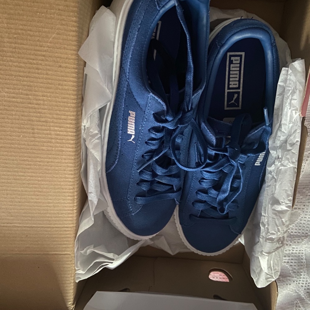 Puma Platform  gift 🎁 easy, sneakers, suede blue gift someone you love or you ! - Picture 5 of 9